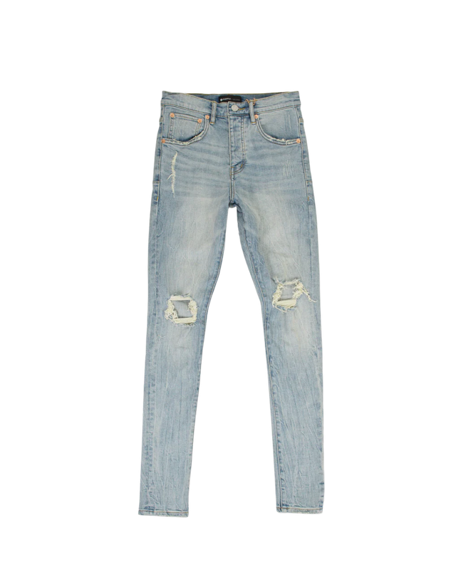 Purple Drop Fit Midrise Tapered Leg Indigo Skinny Jeans