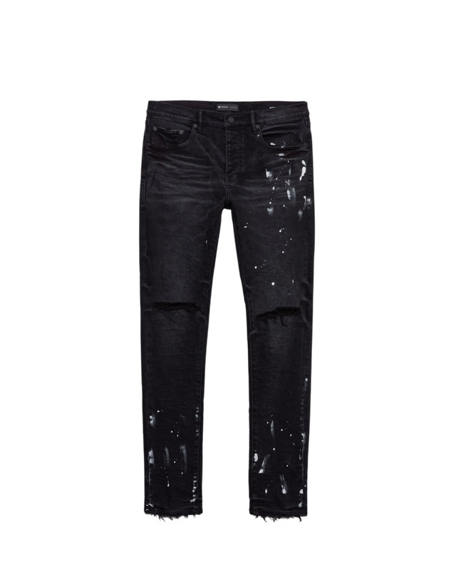 Purple Resin Slit Black Skinny Jeans