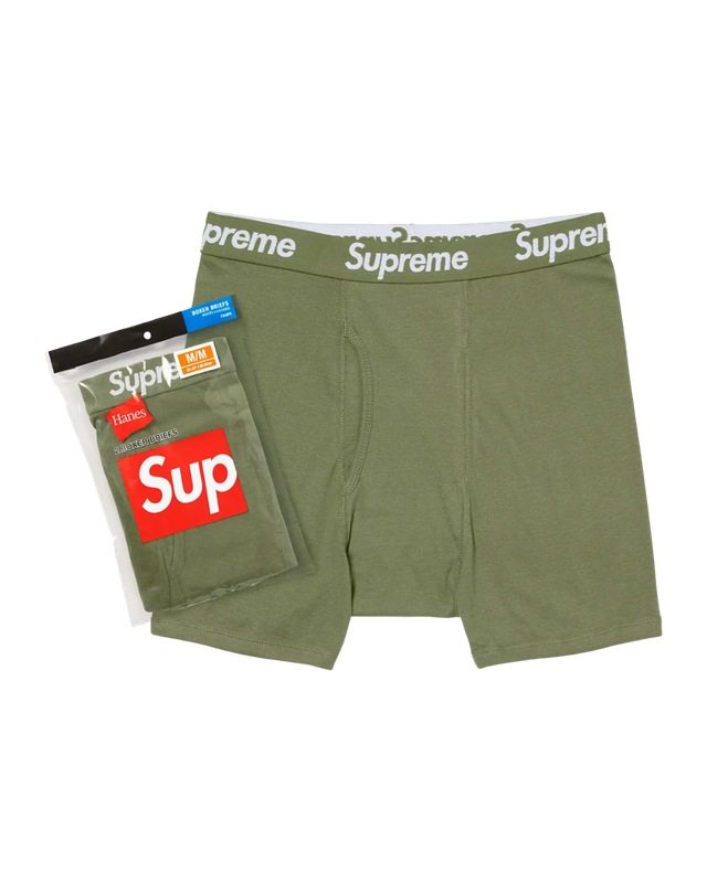 Supreme Hanes Boxer Briefs (2 Pack) Olive