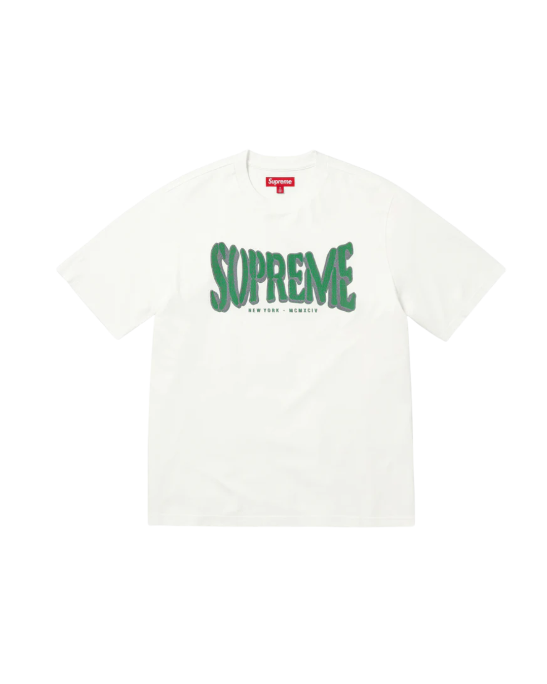 Supreme Flocked Washed S/S Top White