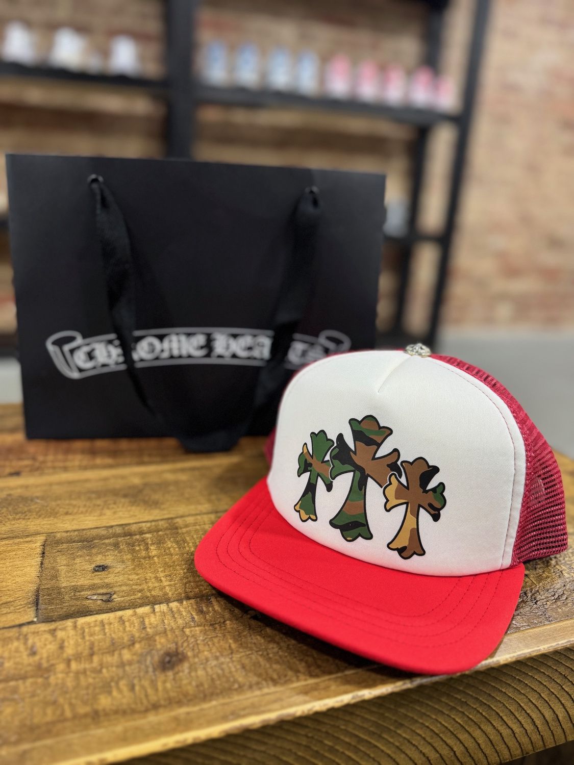 Chrome Hearts Camo Triple Cross Trucker &#39;Red&#39;