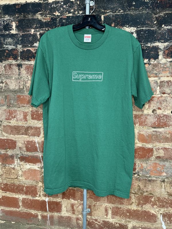 Preowned Supreme  KAWS Chalk Logo Tee  Green