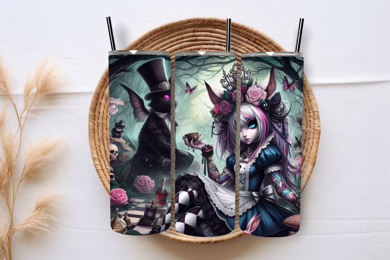 Gothic Alice in Wonderland 20 oz tumbler