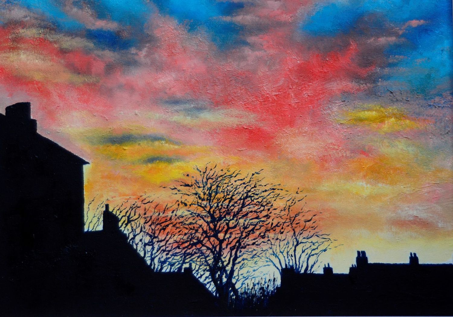Winter Sunset over Rooftops, Wick