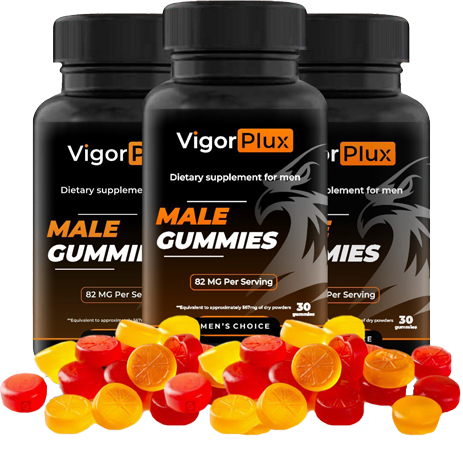 Natural VigorPlux  Male Gummies Supplement for Increased Energy and Drive with Pure Maca Root Fenugreek Extract and Tongkat Ali Powder Best Stamina Booster