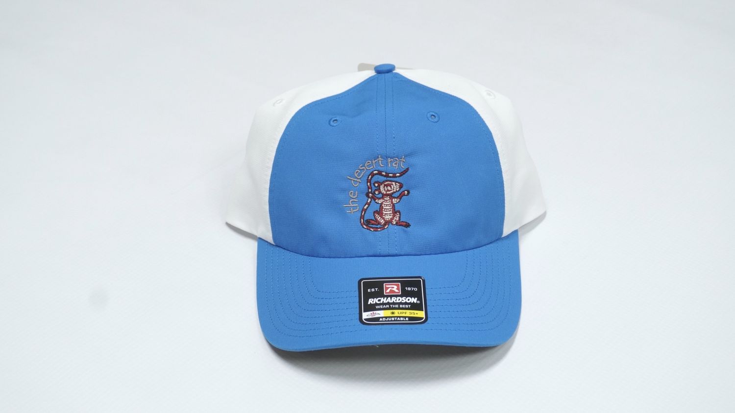 Desert Rat Sky Blue/White Embroidered Cap