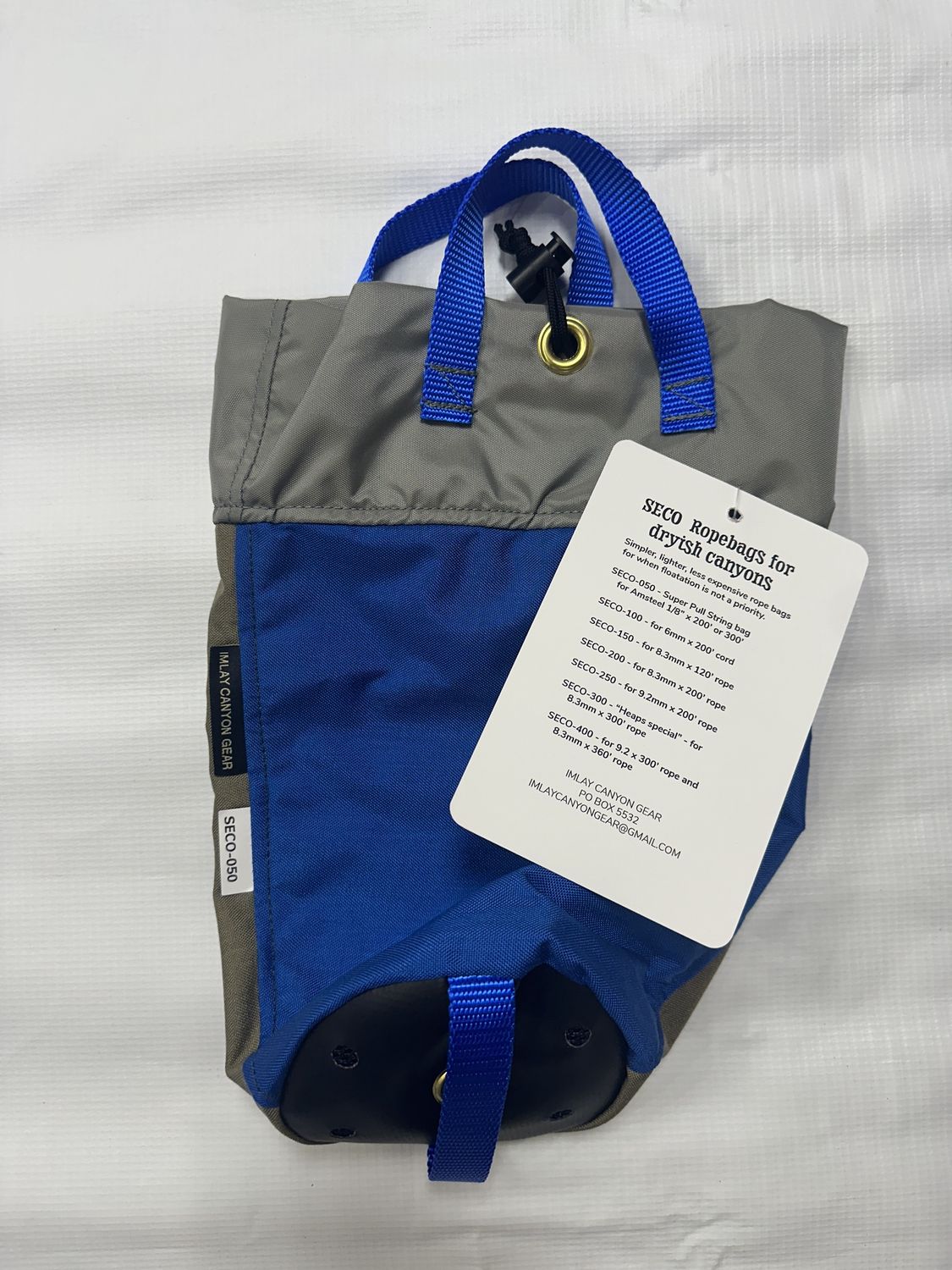 SECO-050 Super-Pull-String Bag, Color: Blue/Quicksand