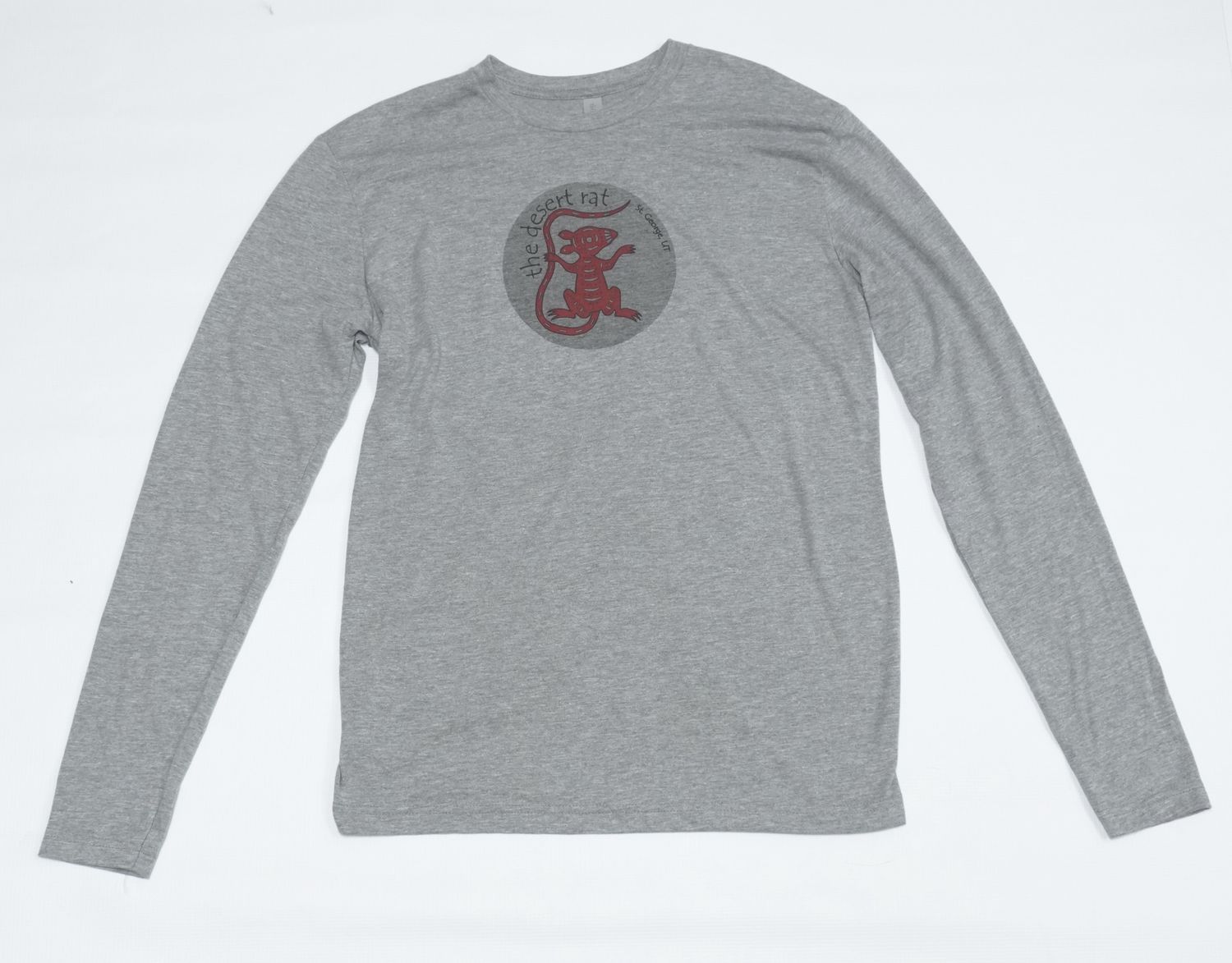 Men&#39;s Long Sleeve Desert Rat Logo T-Shirt, Color: Gray, Size: S