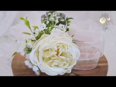 Elegant White Fabric Rose Polymer Flower Pins - Handmade Flower Brooches, Boutonniere, Corsage for Weddings, Bridal Accessories