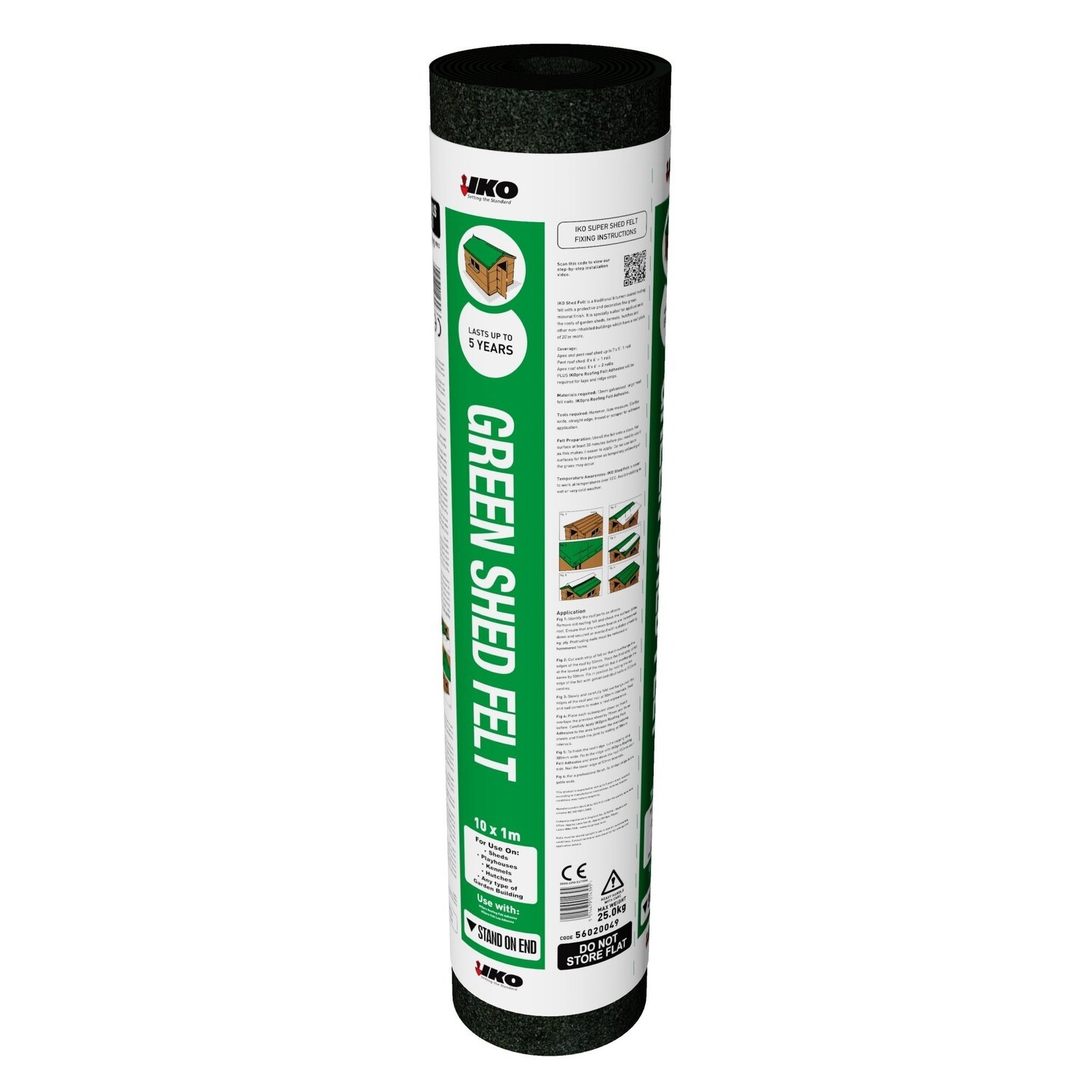 IKO Shed Felt Green 10m x 1m