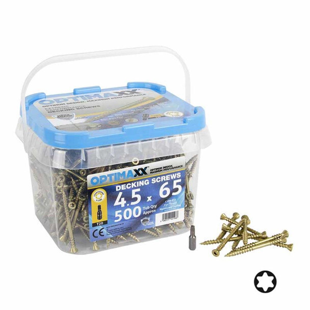 Optimaxx High-performance Decking screw TX20 4.5 x 65mm (Tub 500)