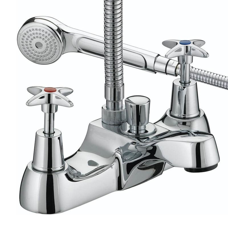 Bristan Value Cross Top Bath Shower Mixer Chrome Plated