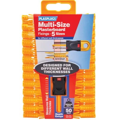 Plasplugs Multi-Size Plasterboard Fixings (50)
