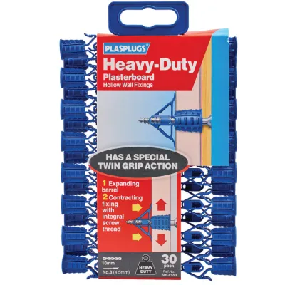 Plasplugs Heavy Duty Plasterboard Fixings (30)