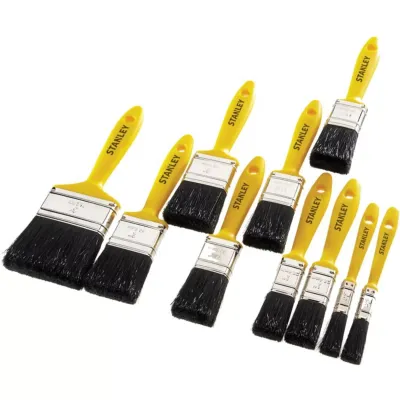 Stanley Hobby Paint Brush Set of 10 12(2) 25(2) 38(3) 50(2) &amp; 75mm