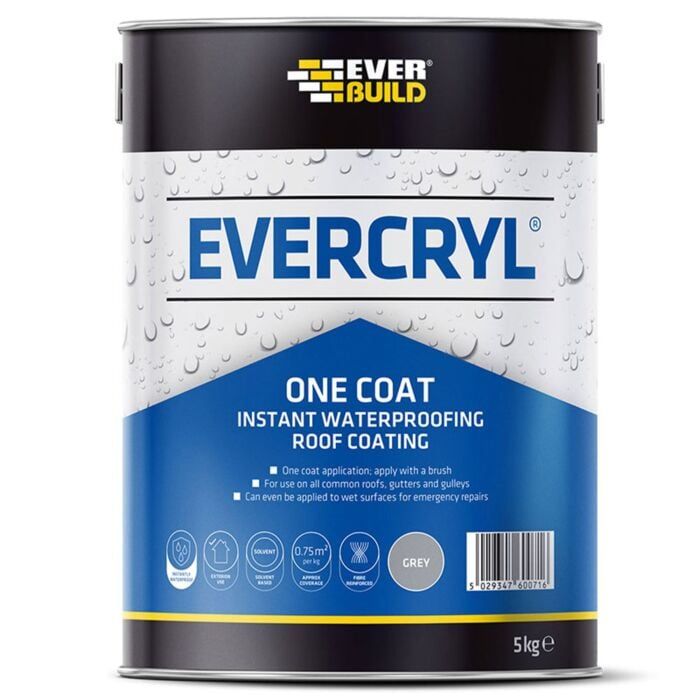 Everbuild Evercryl One Coat Flexible Roof Seal Grey 5 Kg