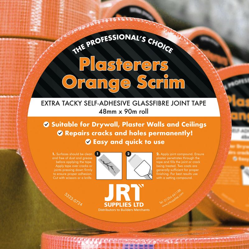 Self Adhesive Scrim Tape Orange Extra Tacky 90m x 48mm