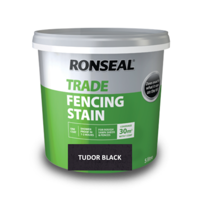 Ronseal Trade Fencing Stain Tudor Black 5L
