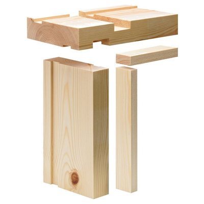 38mm x 138mm Firecheck Door Lining Set c/w Stops Unprimed Softwood (Finished size 30 x 133mm)