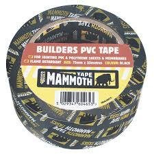 Builders PVC DPM Tape - Black 75mm x 33m