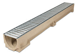 ACO Domestic Channel - Stone Resin  1000mm c/w Galvanised Steel Grating