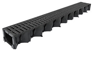 ACO HexDrain Domestic Channel - Plastic 1000mm C/W Plastic Grating