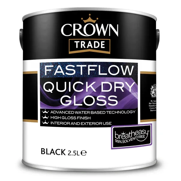 Crown Trade Fastflow Quick Dry Gloss - Black 2.5L