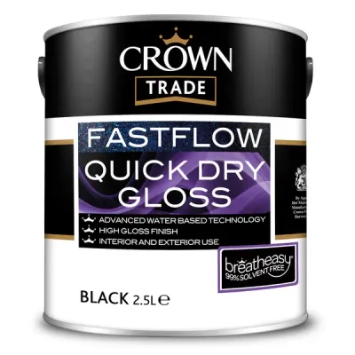Crown Trade Fastflow Quick Dry Gloss - Black 2.5L