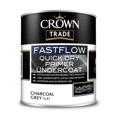 Crown Trade Fastflow Quick Dry Primer/Undercoat - Charcoal Grey 2.5L