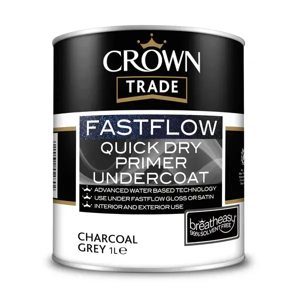 Crown Trade Fastflow Quick Dry Primer/Undercoat - Charcoal Grey 2.5L