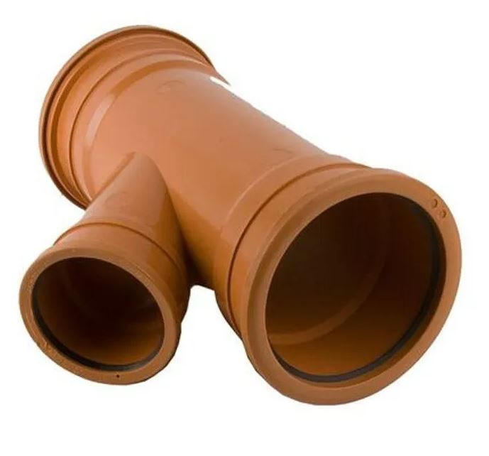 Underground Drain Pipe 45° Reducing Triple Socket Branch - 160mm x 110mm - B7102