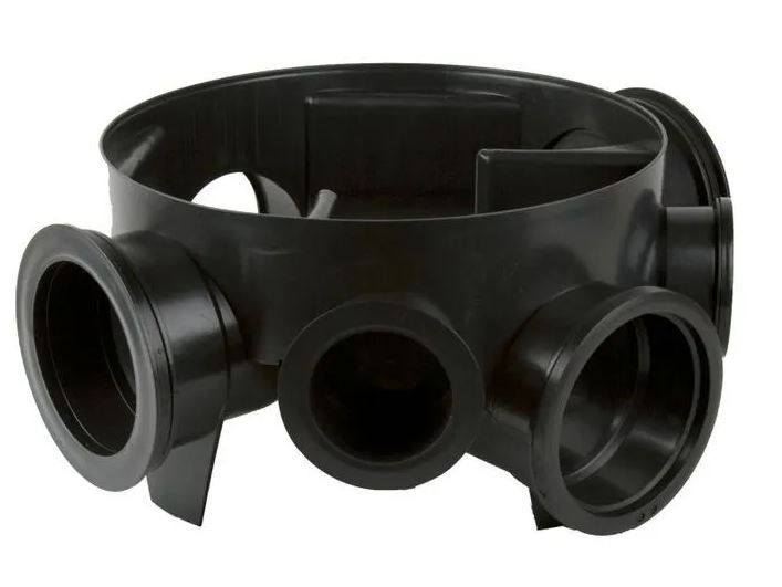 450mm Inspection Chamber with 5 Inlets &amp; 3 Plugs - 160mm - B5696