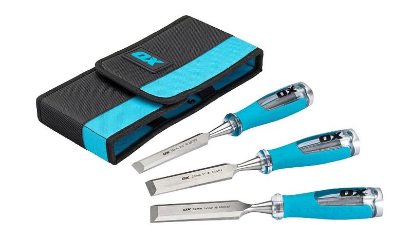 Ox Pro 3 Piece Chisel Set in Velcro Case - 13mm,19mm &amp; 25mm