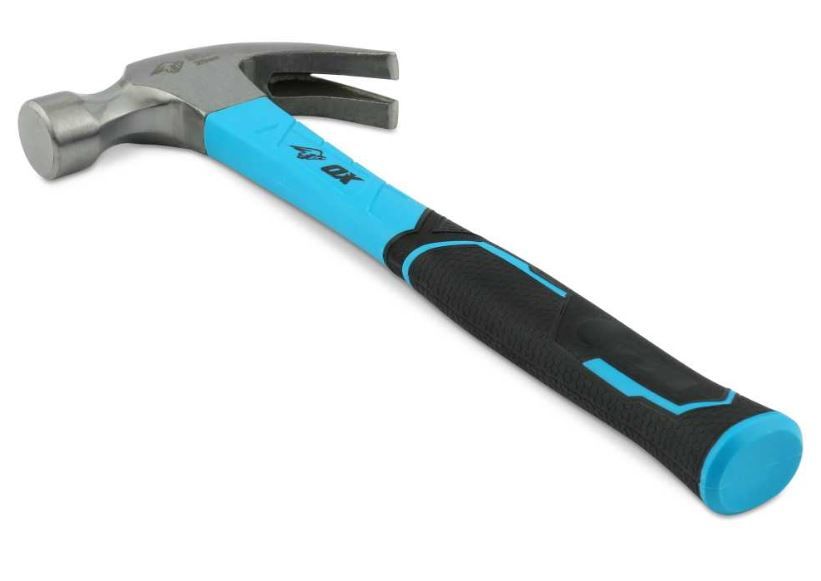 Ox Trade Fibreglass Handle Claw Hammer - 20oz / 567g