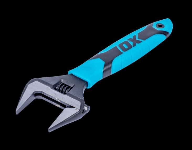 Ox Pro Ultra Wide Jaw Adustable Wrench - 200mm / 8"