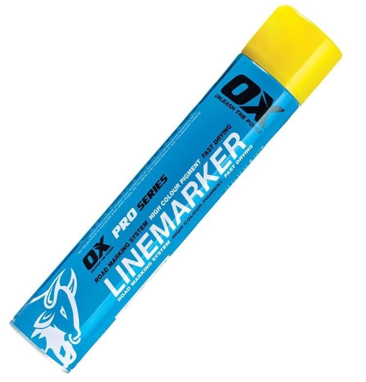 Ox Pro Permanent Line Marker Spray - 750ml - Yellow