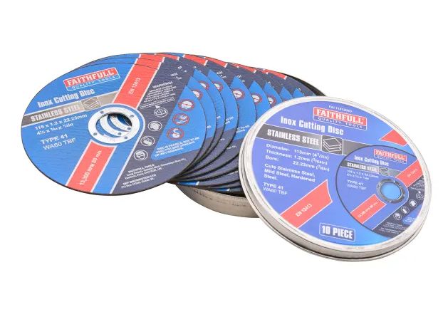 Faithfull 115mm (4.5") Inox Metal Cutting Discs (10 Pack)