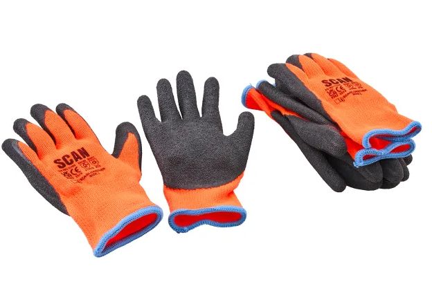 Scan Thermal Latex Dipped Gloves (3 Pairs)