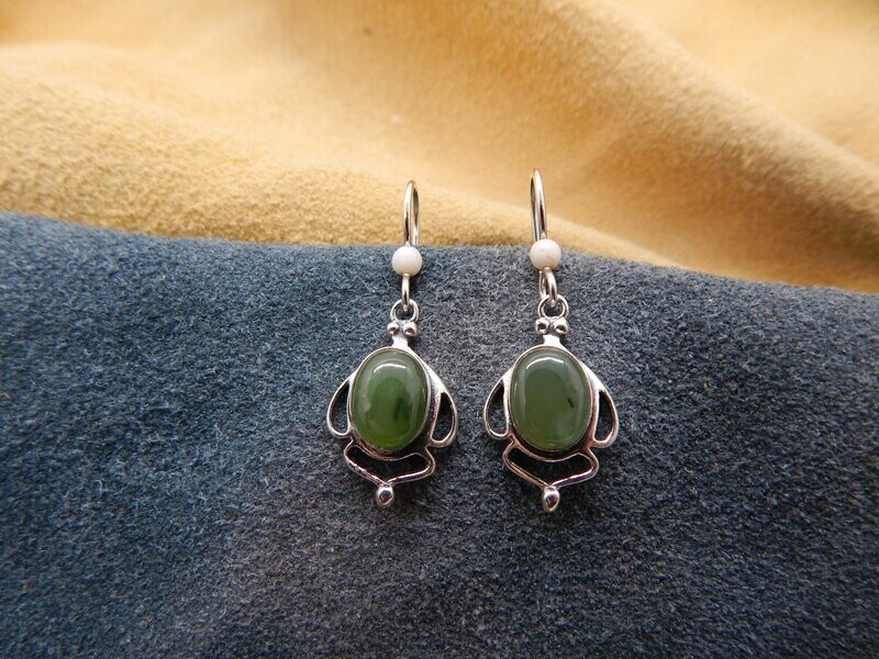 Jade &amp; Woolly Mammoth Earrings