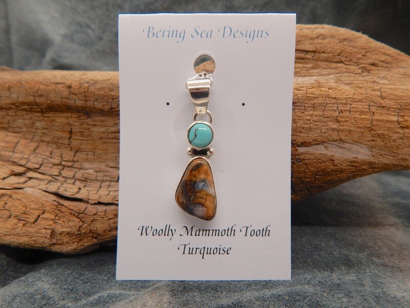Woolly Mammoth Tooth  &amp; Turquoise Necklace