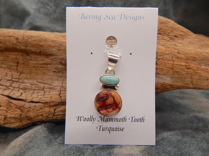 Woolly Mammoth Tooth & Turquoise Necklace