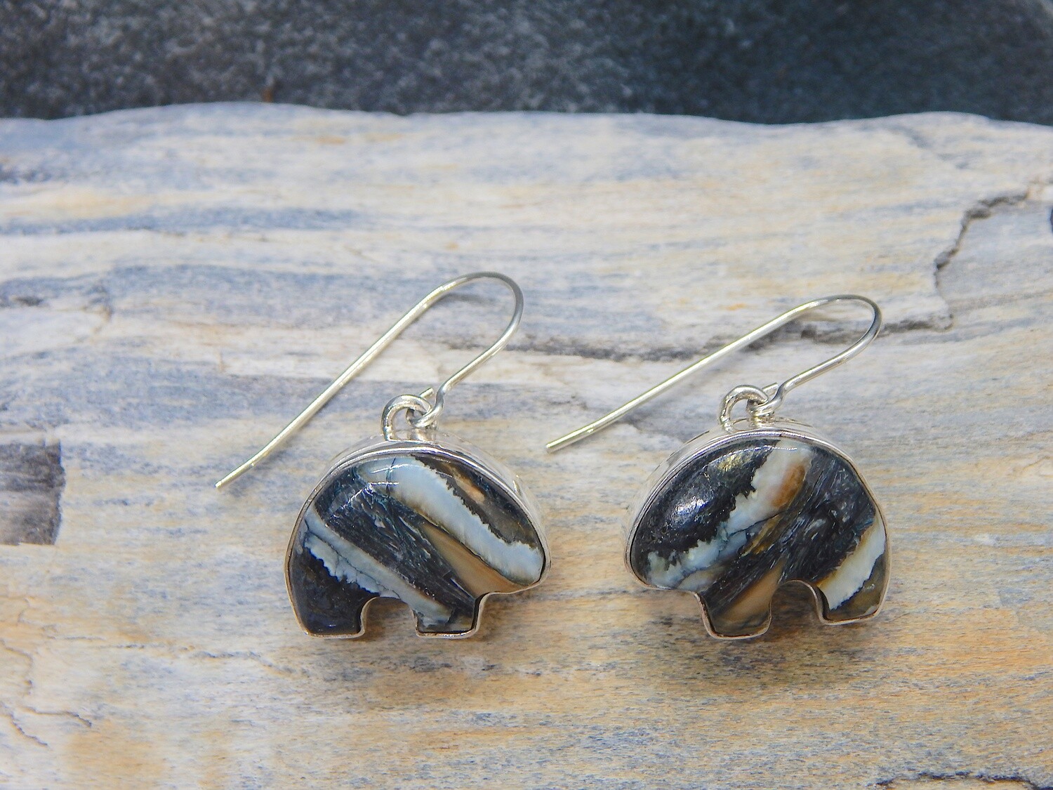 Woolly Mammoth Tooth Spirit Bear Earrings