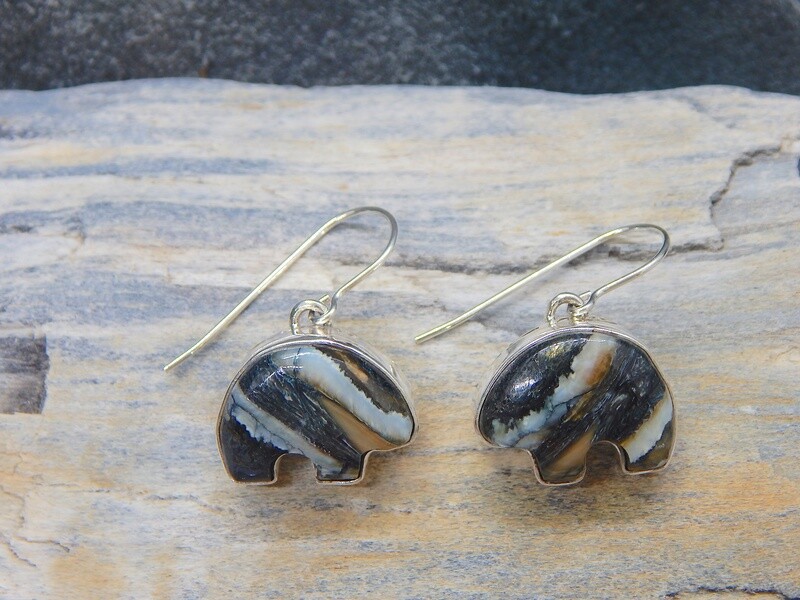 Woolly Mammoth Tooth Spirit Bear Earrings