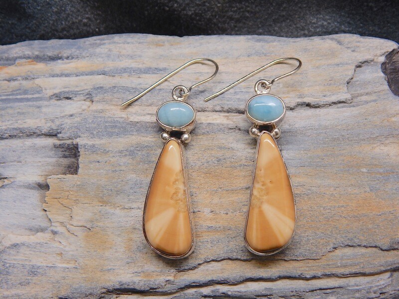 Larimar / Fossil Walrus Ivory