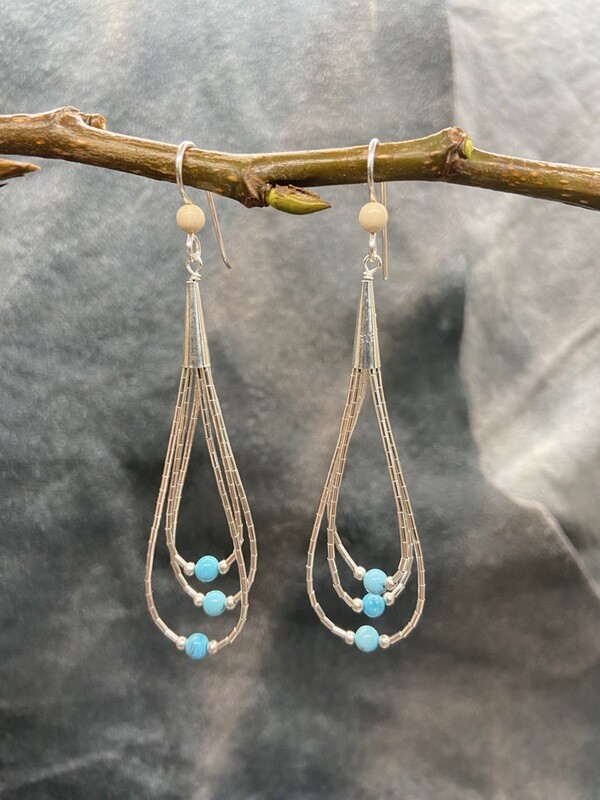 4mm Larimar Bead Triple Loop