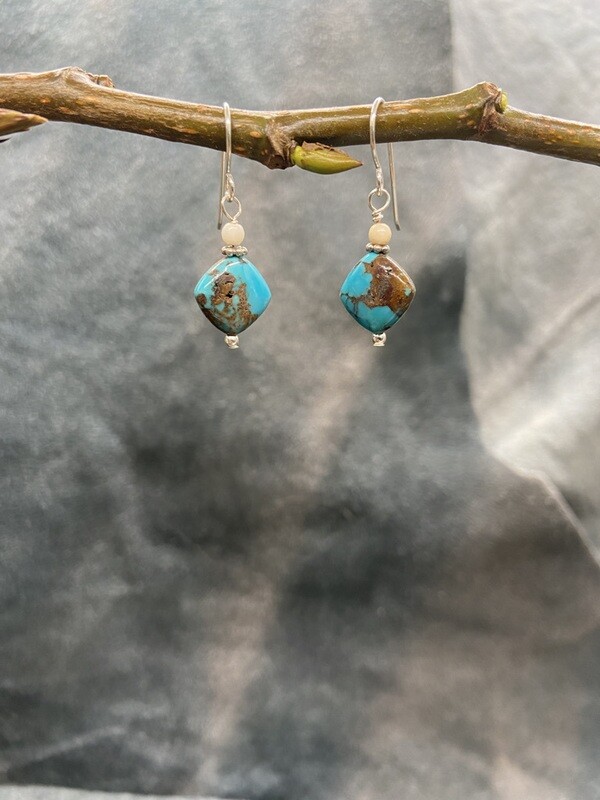 Turquoise Square Dangles