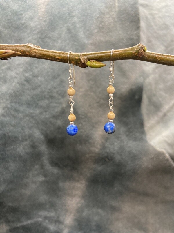6mm Denim Lapis Triple Bead Strand