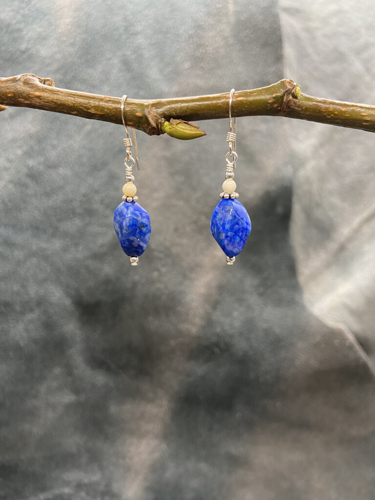 Denim Lapis Abstract Dangle