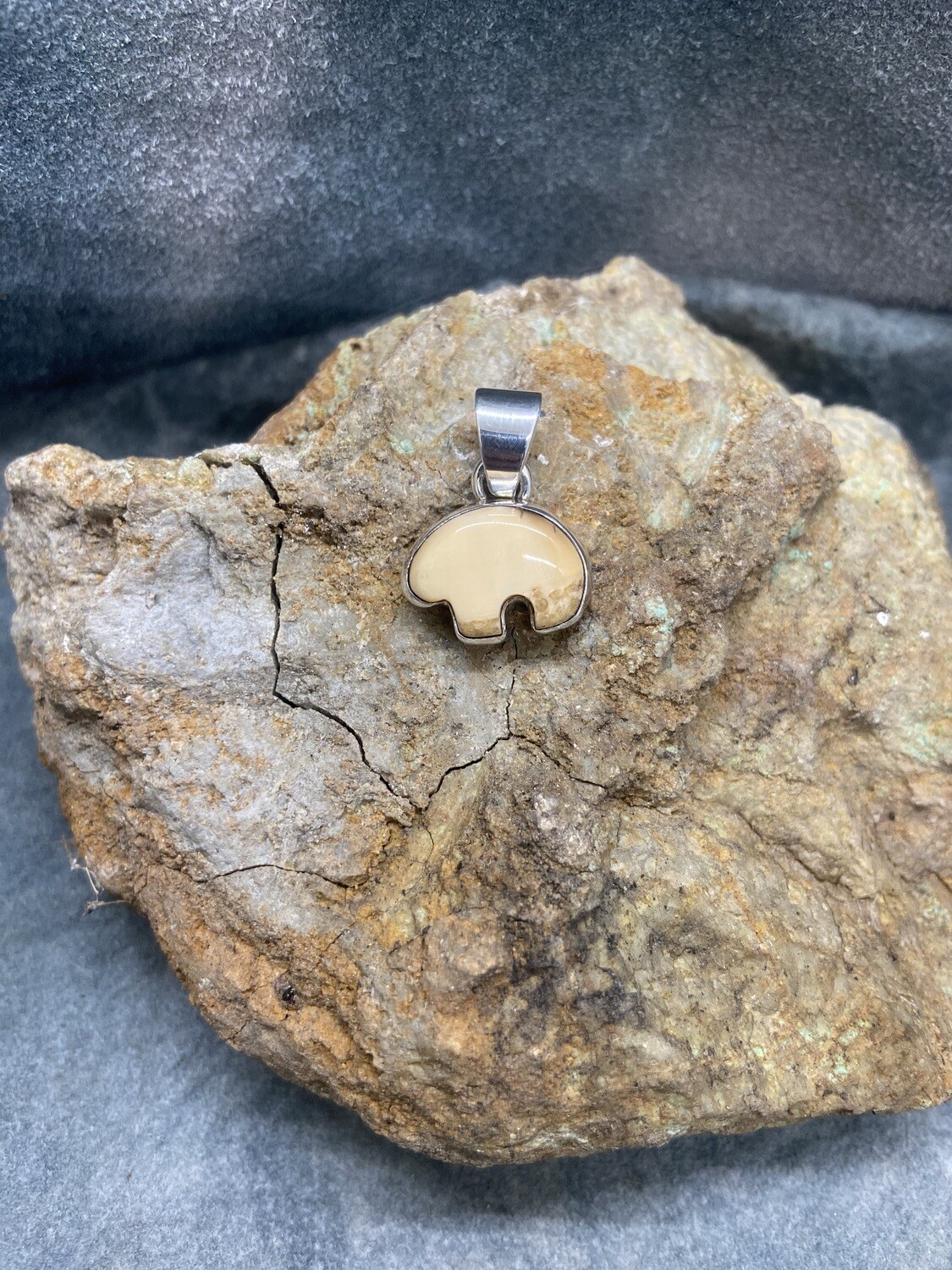 Fossil Ivory Bear pendant