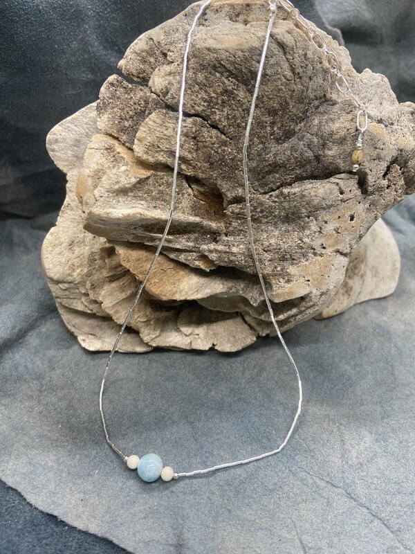 8mm Larimar Bead Single